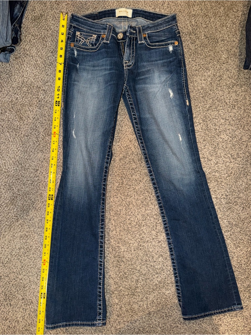 Big Star New Hazel Women's Dark Blue Bootcut Jeans with Subtle Distressing